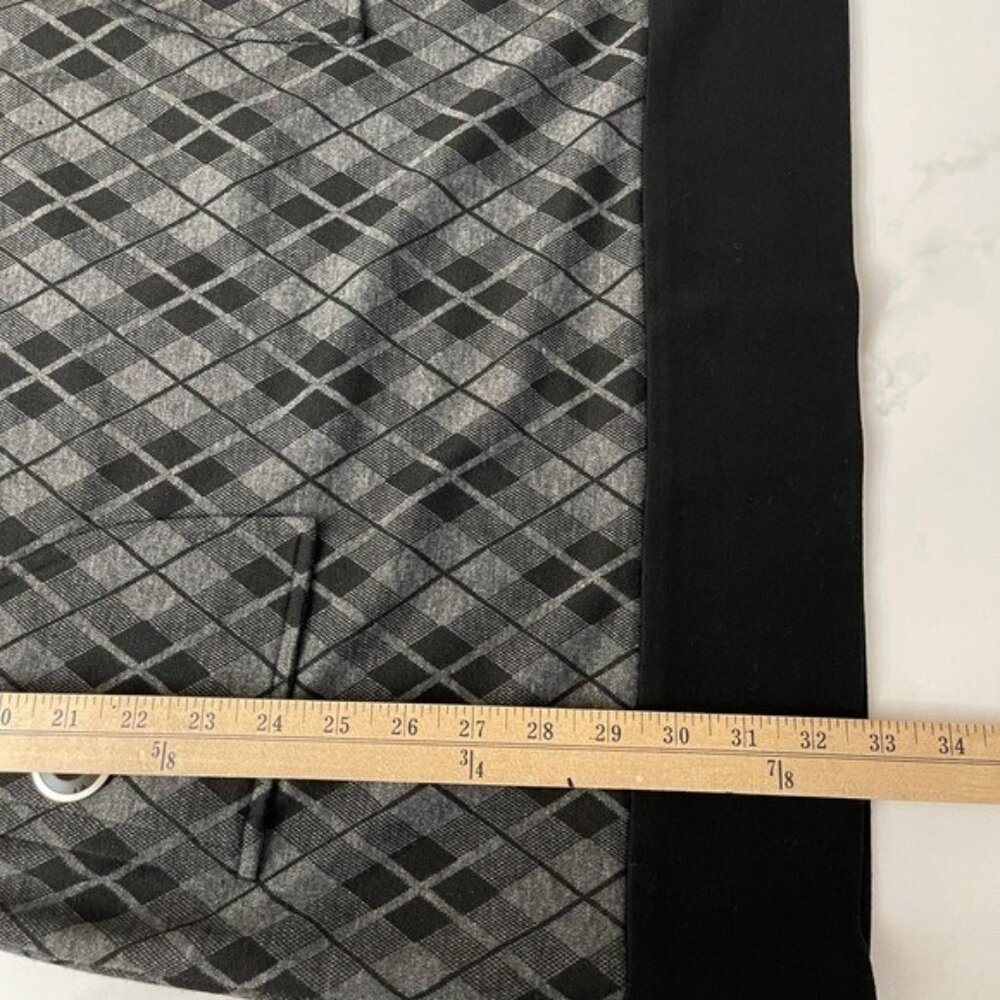 Nine West Sleeveless Gray Plaid Dress Black Short Sheath Big Buttons Pockets 12 - Picture 7 of 10